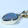 Lightning Ridge Solid Dark Opal and Diamond Gold Pendant (10.5mm x 7mm ) Code - AA77