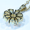 Coober Pedy Crystal Opal and Diamond Gold Pendant (5mm x 3mm ) Code - AA103
