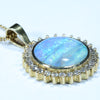 Natural  Australian Boulder Opal and Diamond 18K Gold Pendant (12mm x 12mm) Code -GPA109