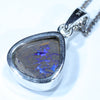 Natural  Australian Boulder Opal Matrix 14k White  Gold Pendant (11mm x 10mm) Code - AA107