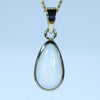 Natural Australian White Opal Gold Pendant