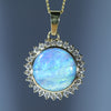 Natural Australian Boulder Opal Gold and Diamond Pendant