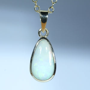 Natural Australian Coober Pedy Opal Gold Pendant