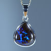 Natural Australian Boulder Opal Matrix White Gold Pendant