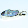 Natural Australian Boulder Opal and Diamond 18K Gold Pendant (18mm x 10mm) Code - AA112
