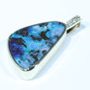 10k Gold - Solid Queensland Boulder Opal - Natural Diamonds