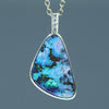 Natural Australian Boulder Opal Gold and Diamond Pendant