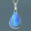 Natural Australian Boulder Opal Gold and Diamond Pendant