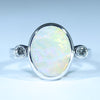 Coober Pedy Crystal Opal and Diamond 14k White Gold Ring Size - 8 US Code  EM240E