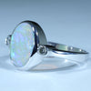 14k White Gold - Solid Coober Pedy Crystal Opal - Natural Diamonds