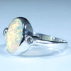 Coober Pedy Crystal Opal and Diamond 14k White Gold Ring Size - 8 US Code  EM240E