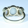 Natural Australian White Opal Gold and Diamond Trilogy Ring 