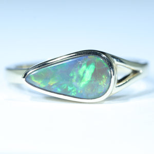 Natural Australian Lighting Ridge Gold Opal Ring