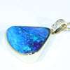 18k Gold - Solid Queensland Boulder Opal - Natural Diamonds