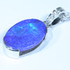 14k White Gold - Solid Queensland Boulder Opal - Natural Diamonds