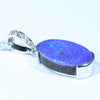 Australian Boulder Opal and Diamond 14k White Gold Pendant (14mm x 8.5mm) Code - AA117