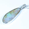 Australian Boulder Opal and Diamond 14k White Gold Pendant (23mm x 8mm) Code - AA116