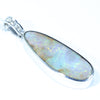Australian Boulder Opal and Diamond 14k White Gold Pendant (23mm x 8mm) Code - AA116