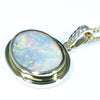 18k Gold - Solid Queensland Boulder Opal - Natural Diamonds