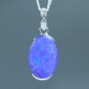 Natural Australian Boulder Opal White Gold and Diamond Pendant