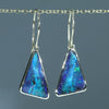 Natural Australian Boulder Opal Gold Drop Earrings