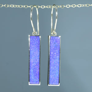 Natural Australian Boulder Opal Gold Drop Earrings