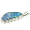 Lightning Ridge Black Opal and Diamond 18K Gold Pendant (29mm x 13mm) Code - AA115