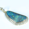 Lightning Ridge Black Opal and Diamond 18K Gold Pendant (29mm x 13mm) Code - AA115