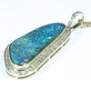 Lightning Ridge Black Opal and Diamond 18K Gold Pendant (29mm x 13mm) Code - AA115