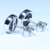 Australian Boulder Opal Matrix Silver Earrings (8mm x 8mm) Code - SS594