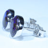 Australian Boulder Opal Matrix Silver Earrings (8mm x 8mm) Code - SS585