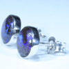 Australian Boulder Opal Matrix Silver Earrings (8.5mm x 8.5mm) Code - SS591