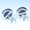 Australian Boulder Opal Matrix Silver Earrings (8.5mm x 8.5mm) Code - SS591