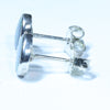 Australian Black Opal Silver Earrings (6.5mm x 5.5mm) Code - SS576