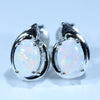 Natural Australian Crystal Opal Silver Stud Earrings