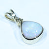 Coober Pedy White Opal and Diamond Gold Pendant (9mm x 9mm) Code - AA143