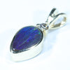 Natural Australian Boulder Opal and Diamond Gold Pendant (8.5mm x 5.5mm) Code - AA149