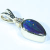 Natural Australian Boulder Opal and Diamond Gold Pendant (8.5mm x 5.5mm) Code - AA149