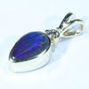 Natural Australian Boulder Opal and Diamond Gold Pendant (8.5mm x 5.5mm) Code - AA149