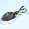 Natural Australian Boulder Opal and Diamond Gold Pendant (8.5mm x 5.5mm) Code - AA149