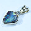 10k Gold - Solid Queensland Boulder Opal - Natural Diamond