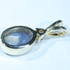 Lightning Ridge Solid Dark Opal and Diamond Gold Pendant (8.5mm x 6mm ) Code - AA147