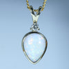 Natural Australian White Opal Gold and Diamond Pendant