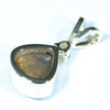 Natural Australian Boulder Opal and Diamond Gold Pendant (8mm x 8mm) Code - AA121