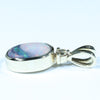Lightning Ridge Solid Dark Opal and Diamond Gold Pendant (9mm x 6mm ) Code - AA158