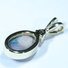 Lightning Ridge Solid Dark Opal and Diamond Gold Pendant (9mm x 6mm ) Code - AA158
