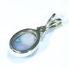 Lightning Ridge Solid Dark Opal and Diamond Gold Pendant (9mm x 6mm ) Code - AA158