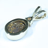 Natural Australian Boulder Opal and Diamond Gold Pendant (8mm x 6mm) Code - AA123