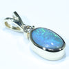 Natural Australian Boulder Opal and Diamond Gold Pendant (9mm x 6mm) Code - AA157