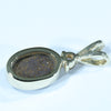 Natural Australian Boulder Opal and Diamond Gold Pendant (9mm x 6mm) Code - AA157